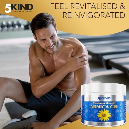 5kind Maximum Strength Arnica Bruise Gel 10.1 Fl Oz - Arnica Gel for Bruising and Swelling - Arnica Montana Gel with High Concentration Extract - Non-Greasy Formula