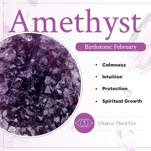 mookaitedecor Natural Amethyst Crystal Cluster Heart Stone, Healing Crystals Raw Geode Quartz Mineral Specimen for Meditation and Home Decor, 0.22-0.44 LB