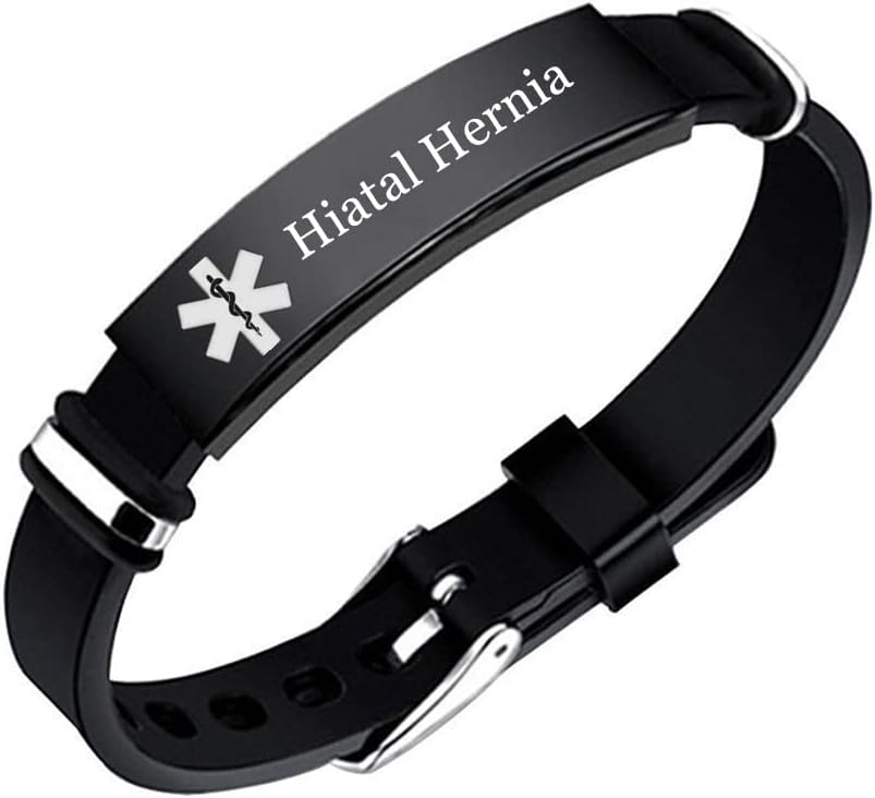 Personalized Silicone Medical Alert Bracelet Adjustable Disease Allergies Diagnose Identity ID Bangle Meds Emergency ICE Customized Jewelry for Women Men Teens