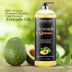 Majestic Pure Avocado Oil - 100% Pure & Natural - Premium Grade, Cold-Pressed, Hexane-Free Carrier Oil for Skin, Hair and Body - Moisturizing Skin, Hair and Scalp - 16 Fl Oz