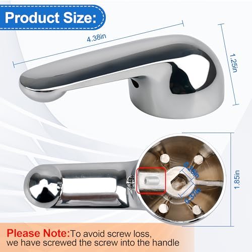 H79 Shower Handle Compatible with Delta Tub & Shower Single Metal Lever Handle, for Delta 1300/1400 Series Faucet Handle Replacement Chrome, Shower Replacement Parts with Screw & Wrench