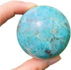 Natural Amazonite Crystal Sphere Gemstone Sphere, Polished Healing Energy Mineral Gemstone Balls for Reiki Chakra Decoration Fengshui (Amazonite 50mm)