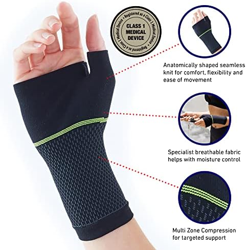 Neo-G Active Wrist Support – For Sports, Golf, Basketball, Football, Yoga, Tennis. For Sprains, Strains, Tendonitis, Injury Recovery - Multi Zone Wrist Compression Sleeve – M