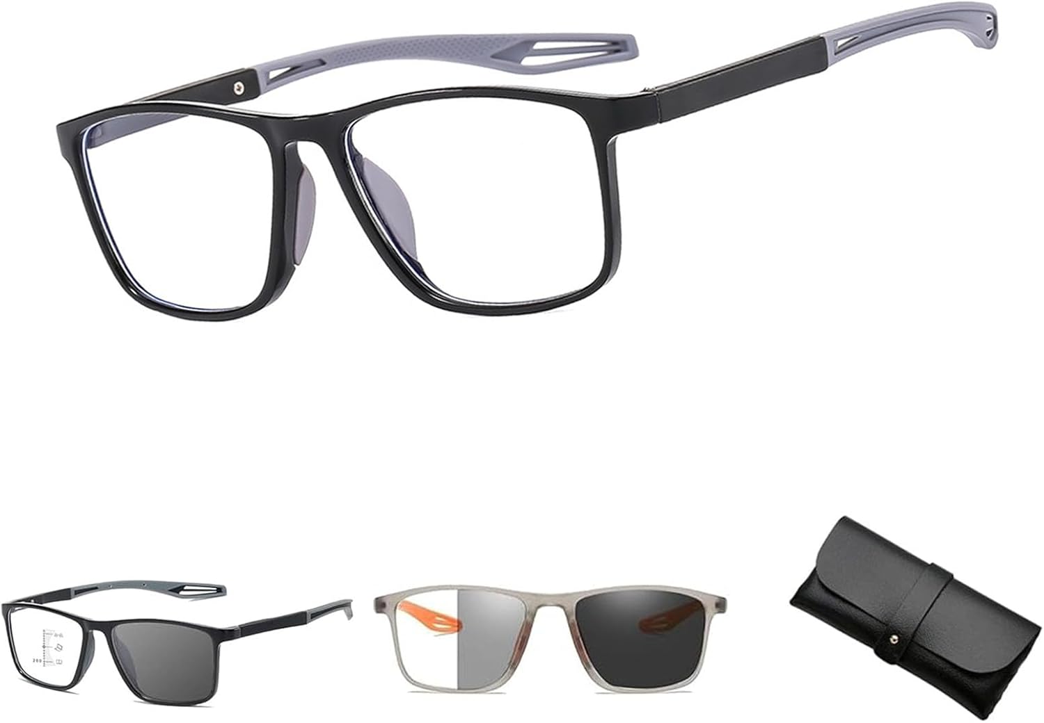 Sport Intelligent Photochromic Progressive Bifocal Presbyopia Glasses, Chromoscope. Reading Glasses, Unisex Reading Glasses
