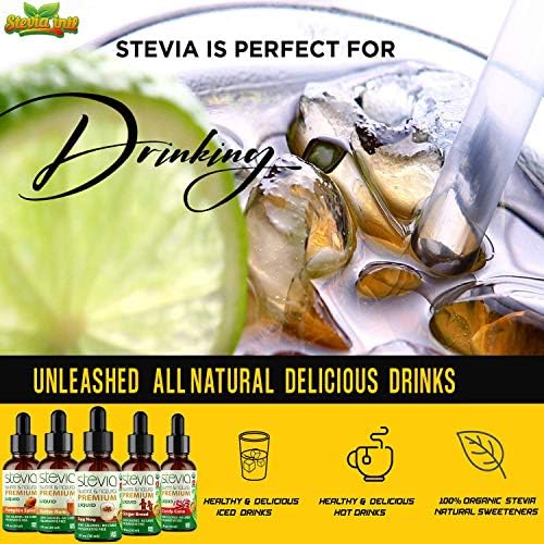 Stevia Intl - Holiday & Seasonal Special (Pack of 5). Premium Stevia Drops with 5 Flavors in Glass Bottles. 100% All-Natural Sweet, Non-Bitter, NON-GMO, Diabetic & Keto Friendly (1oz)