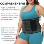Abdominal Binder Post Surgery Plus Size | Postpartum Belly Band Wrap | Post C Section Belly Binder | Stomach Compression Hernia Belt For Men or Women Hernia Surgery, Natural Birth, Abdominal Injuries,Hysterectomy (2XL/3XL)