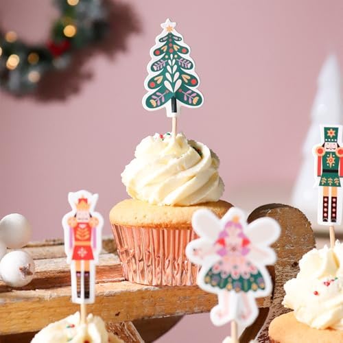 PME Christmas Cupcake Toppers-Nutcracker (Pack of 24), Medium, Multicolor