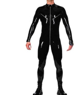 Sexy Latex Surfsuit With Back Shoulder And Crotch Zipper Rubber Catsuit Body Suit Bodysuit Overall