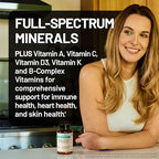 NatureWise Multivitamin for Women + Stress Support with Organic Whole Foods & Natural Minerals - B-Complex + Vitamin C + D3 K2 for Immunity, Hair, Skin & Nails - Non-GMO - 60 Capsules[30-Day Supply]