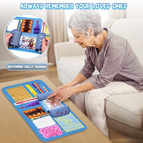 Fidget Blanket, Dementia Activities for Seniors, Alzheimer's Products, Aids in Therapy of Person with Autism, Alzheimers and Dementia. (12 x 24 in)