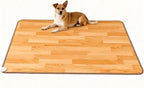 Infrared Radiant Floor Heater, Adjustable Temperature Heated Floor Mat, Electric Radiant Foot Warmer, Heated Area Rugs, for Home Office, Light Wood Grain,50 * 100cm