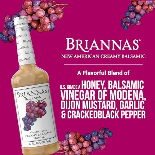 BRIANNAS - Home Style New American Creamy Balsamic Dressing – Fine Salad Dressing made with Premium Ingredients - Gluten Free Dressing - 32 oz. Bottle