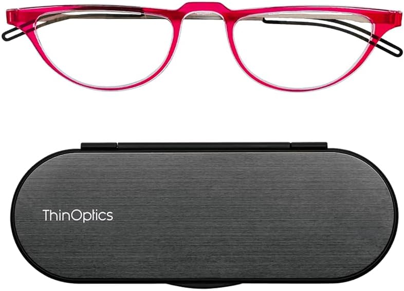 Always With You Crescent Full Frame Reading Glasses with Case - Thin Lightweight Readers