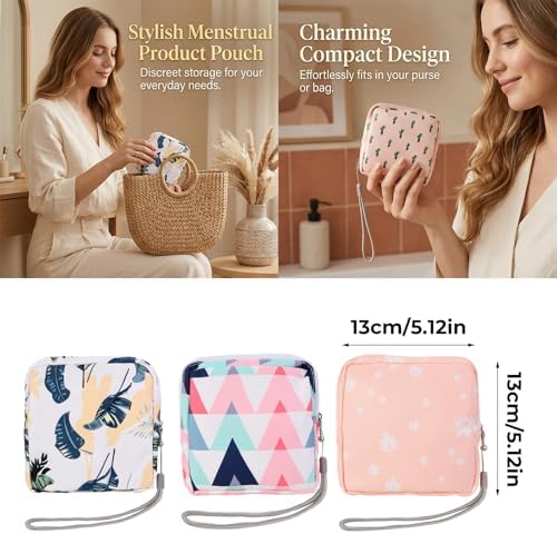 4Pcs Sanitary Period Bag, Small Period Pouch Napkin Storage Bag for Teen Pads, Tampon Organizer Pouch Feminine Care Period-Bags Kit for Teen Girls