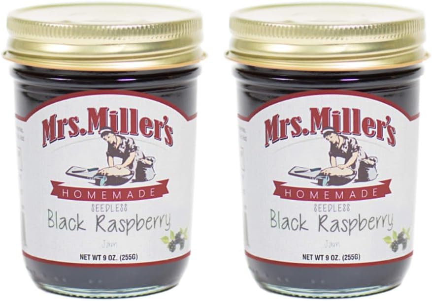Mrs. Miller's Seedless Blackberry Jam 9 Ounce (Pack of 2)