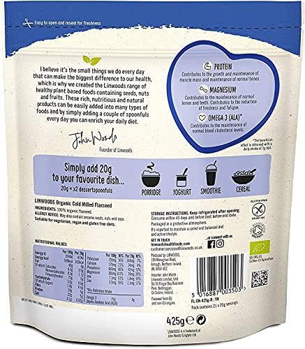Linwoods Organic Milled Flaxseed (425g) - Pack of 6