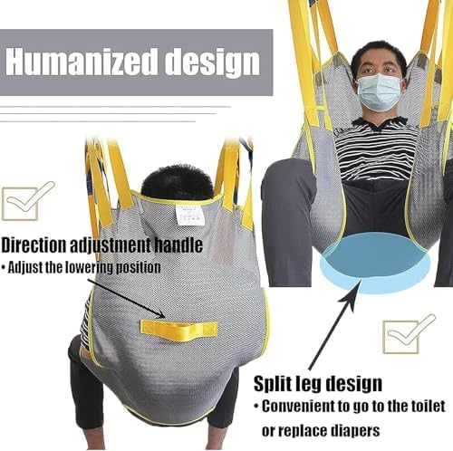 Lift Sling for Toileting, Transfer Sling for Patients Shower Bath, Mesh Patient Lift Sling, Large Toileting Sling, Lift Sling for Elderly Bariatric,Handicap Elderly,Medium