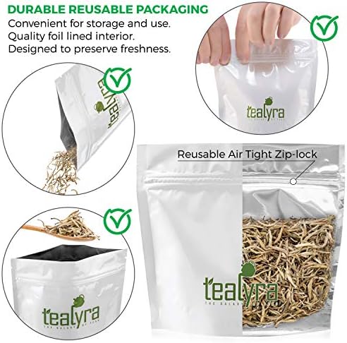 Tealyra - Luxury Jasmine Silver Needle White Losse Tea - Grown in Fujian China - Loose Leaf Tea - Caffeine Level Low - 220g (8-ounce)