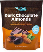 Dark Chocolate Almonds - 2 Pound Bulk Pack - Whole Dry Roasted Dark Chocolate Covered Almonds - Candy for Office, Buffets, Snacking & Gifting - Classic Coated Nuts