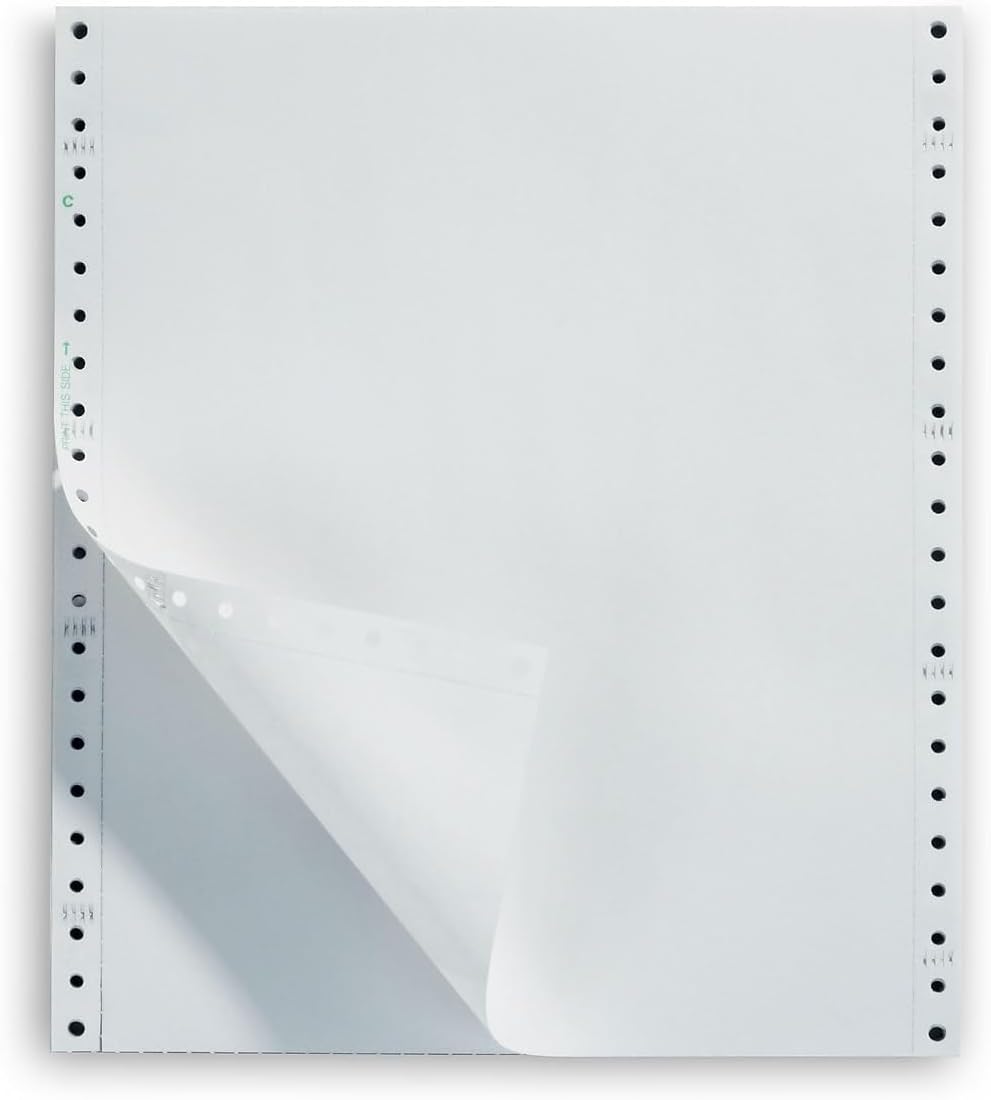 Staples Computer Paper, 9 1/2" x 11", Perforated, Blank White, 15lb, 3,200/Box, For Office, School & Home