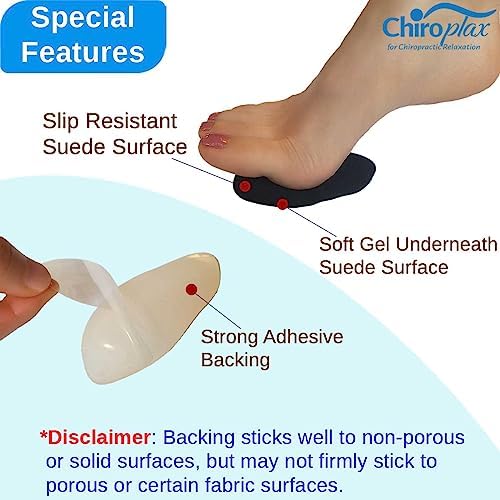 Chiroplax High Heel Cushion Inserts Pads (4 Pairs) Suede Ball of Foot Forefoot Metatarsal Anti Slip Shoe Insoles for Women