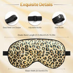 Sleep Mask, Silk Eye Mask for Sleeping with Adjustable Strap, Blindfold Eyeshade for Men & Women, Comfortable & Soft Eye Cover Eyeshade for Night Sleep (Leopard)