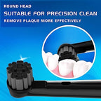 Bamboo Charcoal Replacement Heads Fit for Oral B Braun Electric Toothbrushes, 4PCS,Black,Charcoal Infused Bristles,Small Round Head for Pro Series Vitality,for Genius and Smart Series