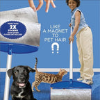 LOLA Rola PET Hair Remover Sticky Mop, Giant Floor Lint Roller, 9" x 3.5", Aluminum Handle, Largest Head, Traps Hair, Dust, Dirt, Extra Sticky Sheets