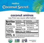 Coconut Secret Organic Liquid Coconut Aminos - Low Sodium Soy Sauce Alternative for Cooking, Dipping, and Marinating - Perfect for Vegan, Keto, and Paleo Diet - 8Oz, 3 Pack