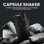 SHAKESPHERE Shaker Bottle - 24oz Leak Proof Protein Shaker Bottle for Pre Workout, Smoothie, and Powder Drink Mixes, No-Blade Mixer for Gym, BPA-Free, Easy Clean & Easy to Carry (Matte Black)