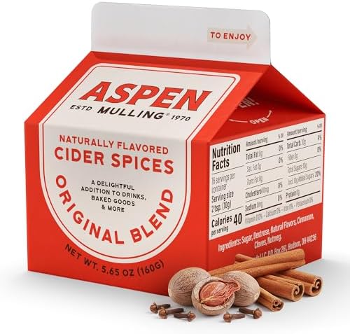 Aspen Mulling Cider Spices Original Blend. Cinnamon, Nutmeg, & Clove. Holiday Mulling Spice Mix for Spiced Cider, Mulled Red Wine, & Festive Winter Beverage Mix. 5.65 oz. (Pack of 2)