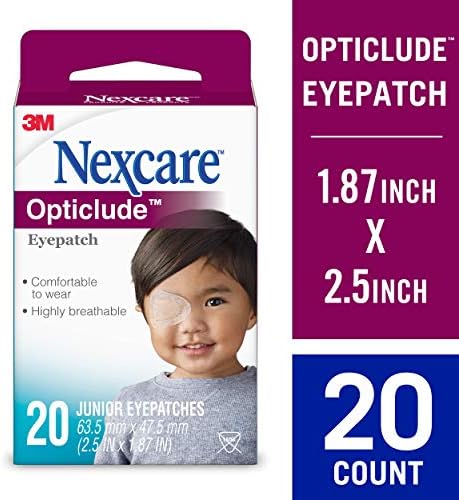 Nexcare Opticlude Orthoptic Eye Patch 1537, Junior, 2.44 in x 1.81 in, 20 Patches