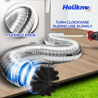 Holikme 30 Feet Dryer Vent Cleaner Kit, Flexible Lint Brush with Drill Attachment, Fireplace Chimney Brushes Extends Up to 30 Feet for Easy Cleaning, Use with or Without a Power Drill