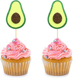 24 PCS Fruit Avocado Cupcake Toppers for Fiesta Fruit Happy Avocado Holy Guacamole Party Birthday Party Wedding Baby Shower Cake Dessert Decorations Supplies Picks