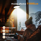 Light Therapy Lamp, 3 in 1 Therapy Floor Lighting, 11000 Lux Full Spectrum Therapy Lamps, UV-Free LED Sunlight, 10 Brightness/5Color/Gooseneck/Height Adjustable with Timer Control, Black