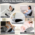Prosixtoy Portable Wedge Pillow Inflatable Cushion - Body Positioners Lightweight Wedge Pillow for Sleeping, Leg Elevation, Use in Bed, Travel, Camping, Fast Inflating Deflation (Grey)
