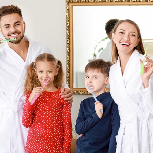 Ouligay 4Pcs End Tuft Toothbrush Adult Tufted Brush Single Tuft Toothbrushes Small Head Tiny Interdental Interspace Toothbrushes Orthodontic Toothbrush for Braces Detail Cleaning
