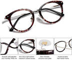 SOJOS Retro Round TR90 Blue Light Reading Glasses Womens Mens Readers Computer Glasses Eyewear Frame SJ9001