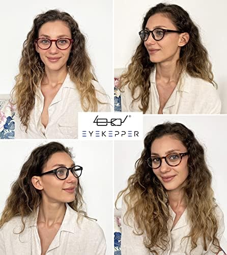 Eyekepper 4-Pack Retro Key Hole Oval Round Spring-Hinges Reading Glasses
