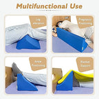 Bed Wedge Pillow for Sleeping Seniors Incline Triangle Pillow Adults Post Surgery Back Support Bedsore Pressure Relief Positioning Foam Medical Wedge Bedridden Patient Body Leg Support（23.6"）