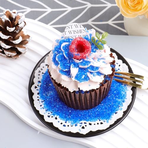 Blue Sprinkles Sanding Sugar for Baking, 6.35 oz Edible Sparkling Sugar Crystals for Cake Cupcake Cookies Ice Cream Topping