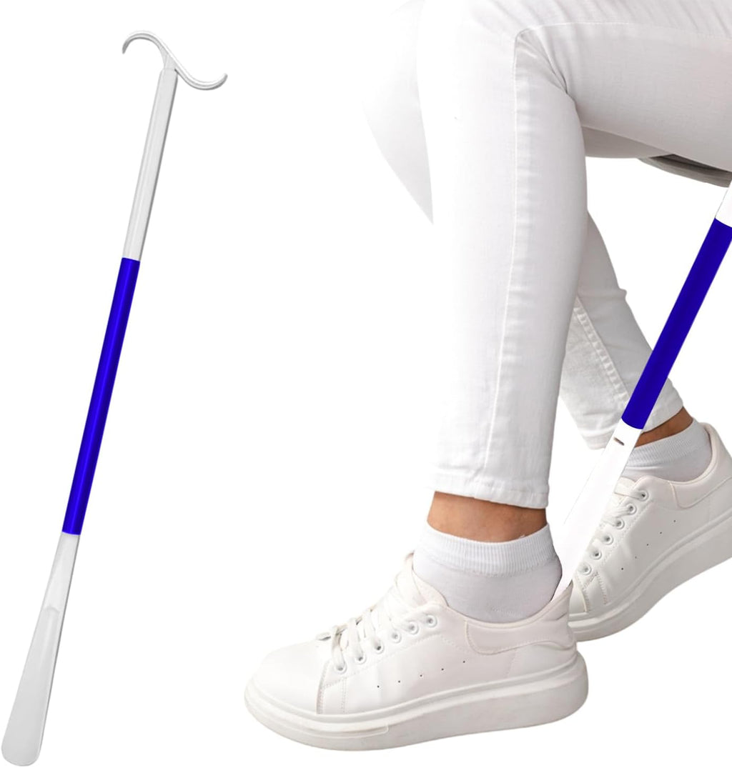 Ultimate Dressing Aid: 35.5-Inch-Long Handle Shoe Horn & Sock Remover – Adjustable Mobility Aids for Shoes, Socks, Shirts, Pants Ideal for Seniors & Disabled with Comfortable Sock Removal Aid