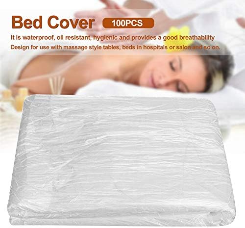 Disposable Massage Bed Cover, 100 Pcs Disposable Use Bed Cover, Massage Table Sheet, Spa Beds Sheets, Salon Waxing Beds Film, Sofa Furniture Protector Plastic Cover Couch Shelter(size:90x175cm)