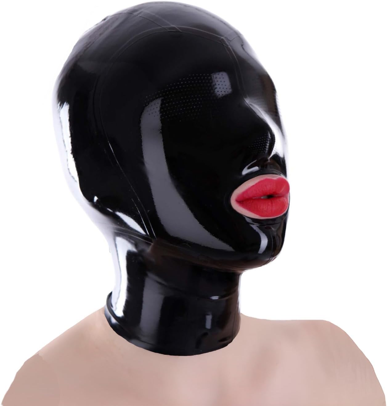 IOKUKI Latex Hood Mask with Micro-hole Eyes for Men and Women,Latex Rubber Mask Handmade for Cosplay Theme Party