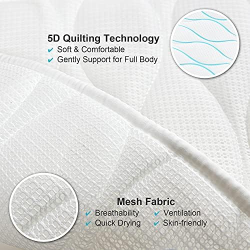 OMYSTYLE Full Body Bath Pillow, Bath Pillows for tub with Mesh Washing Bag & 21 Non-Slip Suction Cups, Spa Bathtub for Head Neck Shoulder and Back Support - 5D Air Mesh & Quick Drying