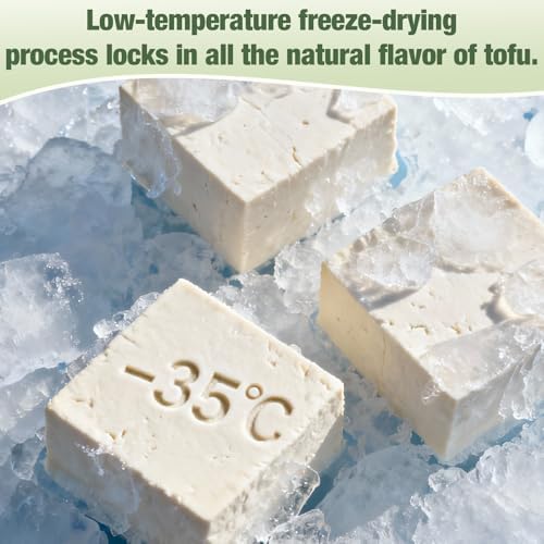 Freeze Dried Tofu Cubes – Light, Crispy Vegan Snack & Plant-Based Soy Bites, Delicious Tofu for Soups, Salads, Ramen, Stir-Fry & On-the-Go Meals 3.17oz/90g