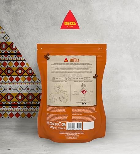 Delta Angola Ground Coffee 220gr/7.76oz – African Origin, Rich & Intense Flavor, Medium Roast, Premium Quality Portuguese Coffee