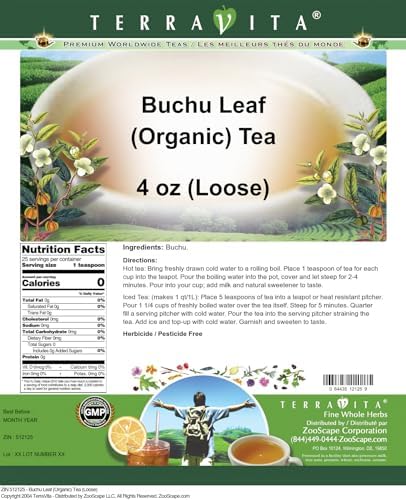 Buchu Leaf (Organic) Tea (Loose) (4 oz, ZIN: 512125)