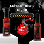Hellfire Doomed Hot Sauce, Hottest Sauce in the World, Spiked with 6.66 Million SHU Natural Pepper Extract, Lab tested at 2.79 Million SHUs for an EXTREME HEAT Experience, 5 oz.