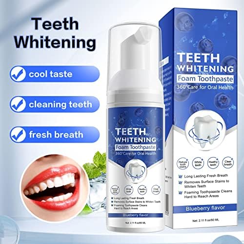 Teeth Whitening Toothpaste, Foam Toothpaste, Ultra-fine Mousse Foam Deeply Cleaning Gums, Stain Removal, Oral Care Replacement Natural Mouth Wash Water, 3 Fresh Flavor